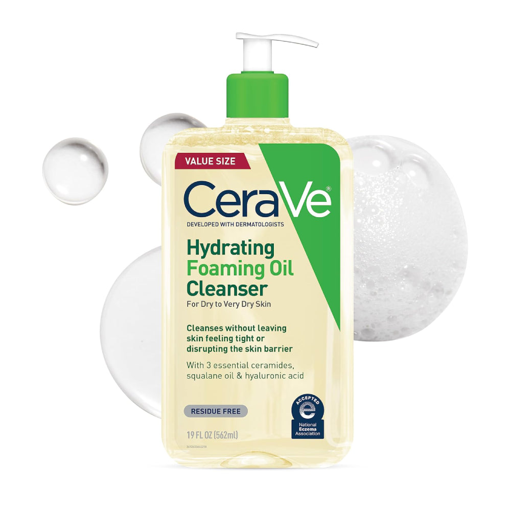 CeraVe Hydrating Foaming Oil Cleanser 562ml – Hydrating Face & Body Cleanser