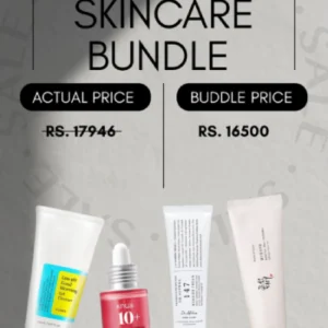 Ultimate Korean Skincare Bundle – Cleanser, Niacinamide Serum, Barrier Cream & Sunscreen